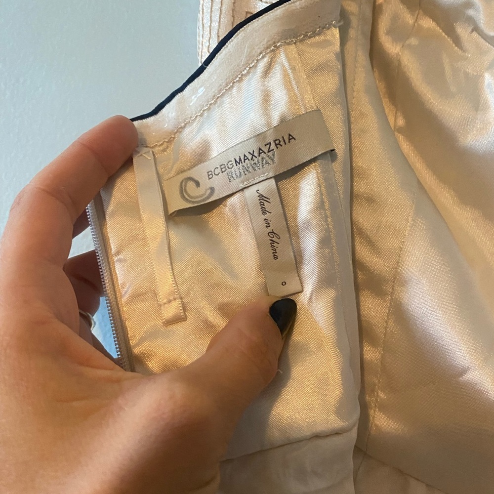 BCBGMaxAzria Ivory Strapless Ruffled Mini Dress - Picture 4 of 6